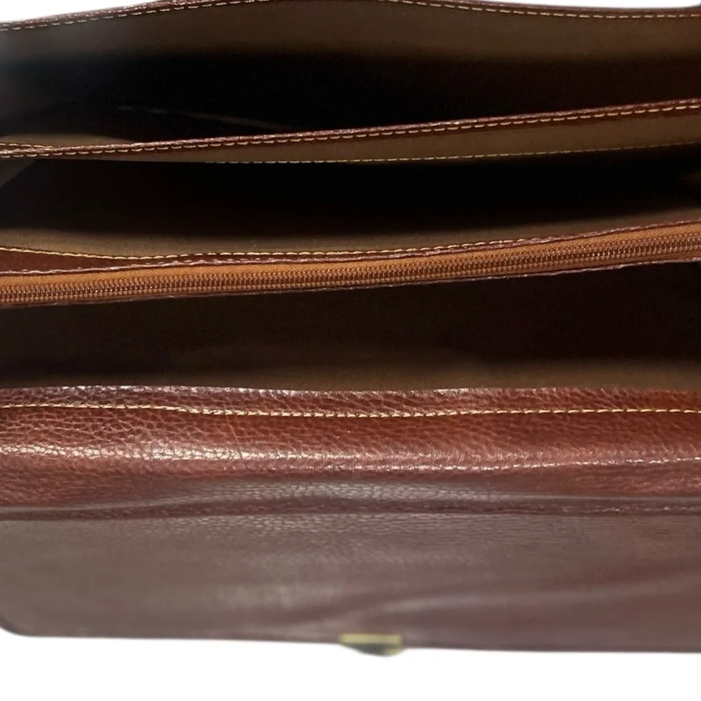 Vintage Stefano Gabbrielli‎ Italian Leather Briefcase Brown Attaché Bag